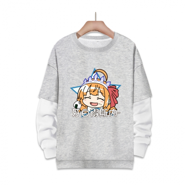 Genshin Impact   Anime fake two-piece thick round neck sweater from S to 3XL