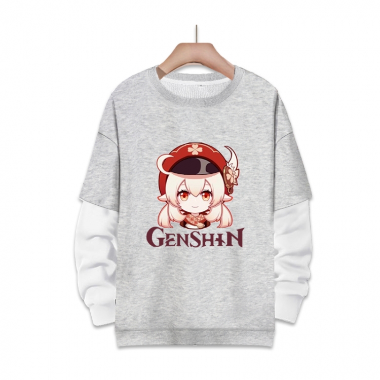 Genshin Impact   Anime fake two-piece thick round neck sweater from S to 3XL