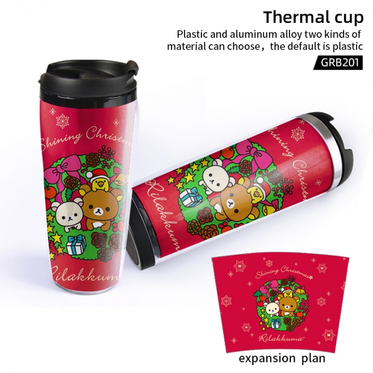 Rilakkuma Cartoon leak-proof and heat-insulated cups Plastic material can be customized GRB201