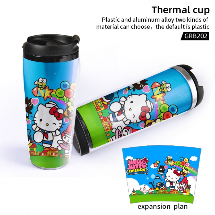 Hello Kitty Cartoon leak-proof and heat-insulated cups Plastic material can be customized GRB202