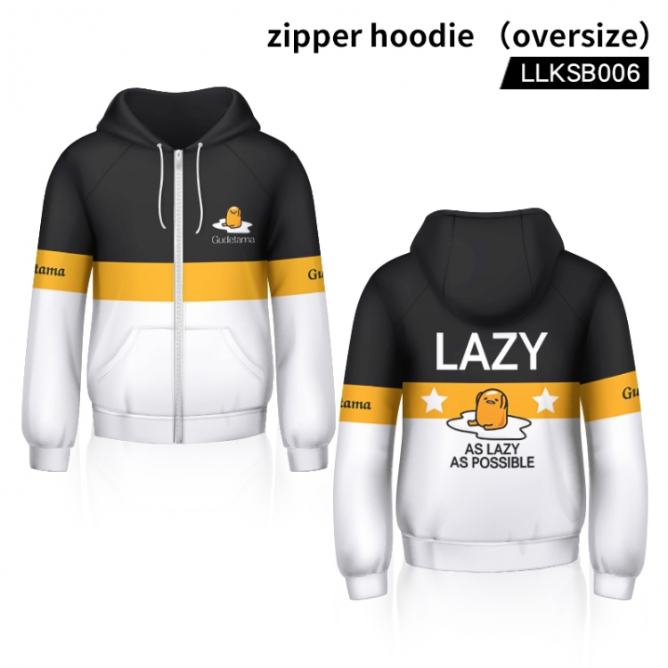 Gudetama Anime zipper sweater (oversize) Support customized pictures LLKSB006