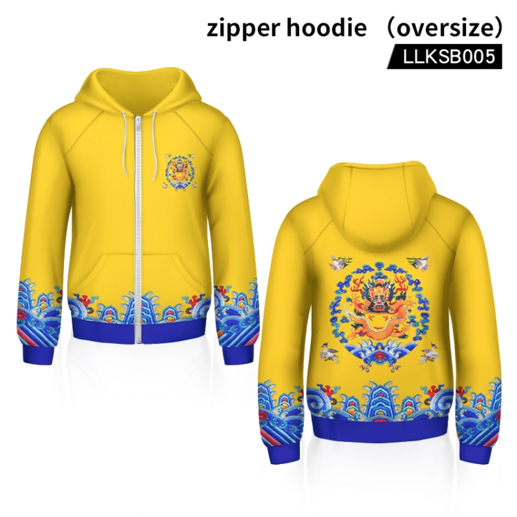 Chinese style zipper sweater (oversize) Support customized pictures LLKSB005