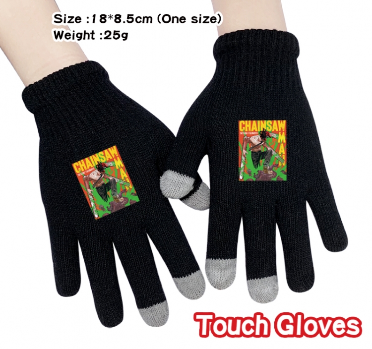 Chainsaw Man   Anime knitted full finger gloves 18X8.5CM