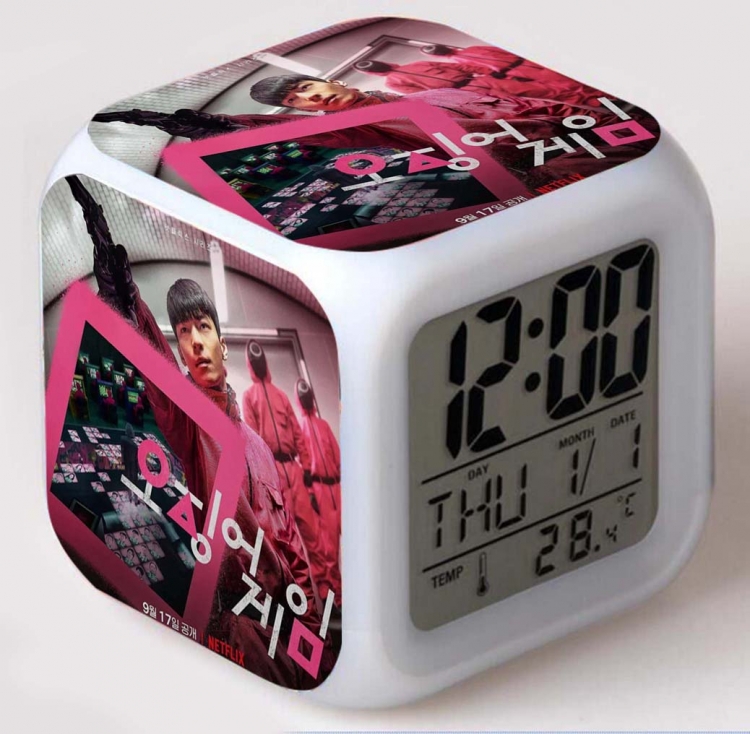 Squid Game Colorful mood color changing boxed alarm clock