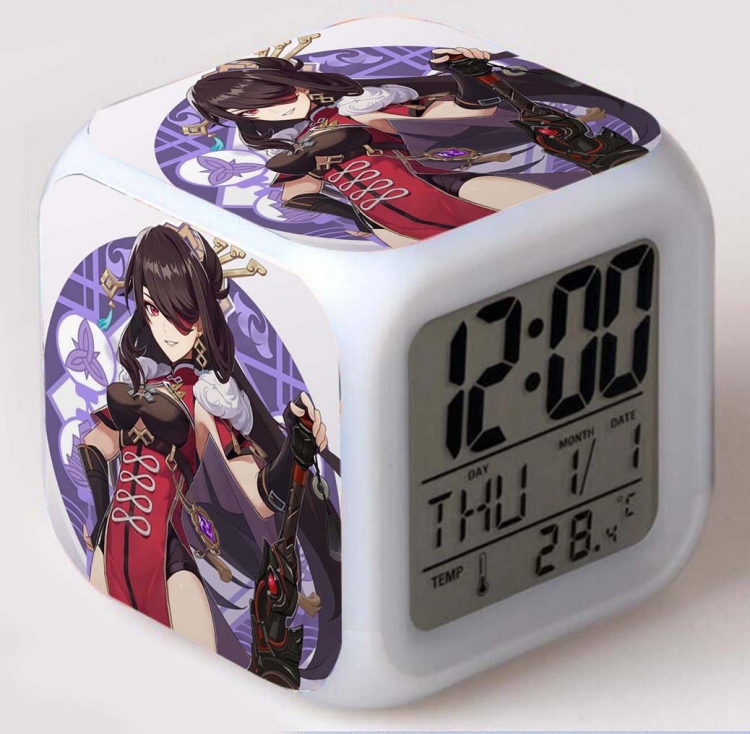 Genshin Impact  Colorful mood color changing boxed alarm clock