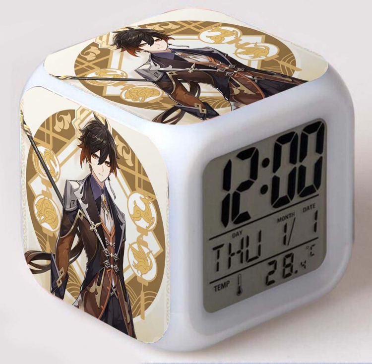 Genshin Impact  Colorful mood color changing boxed alarm clock