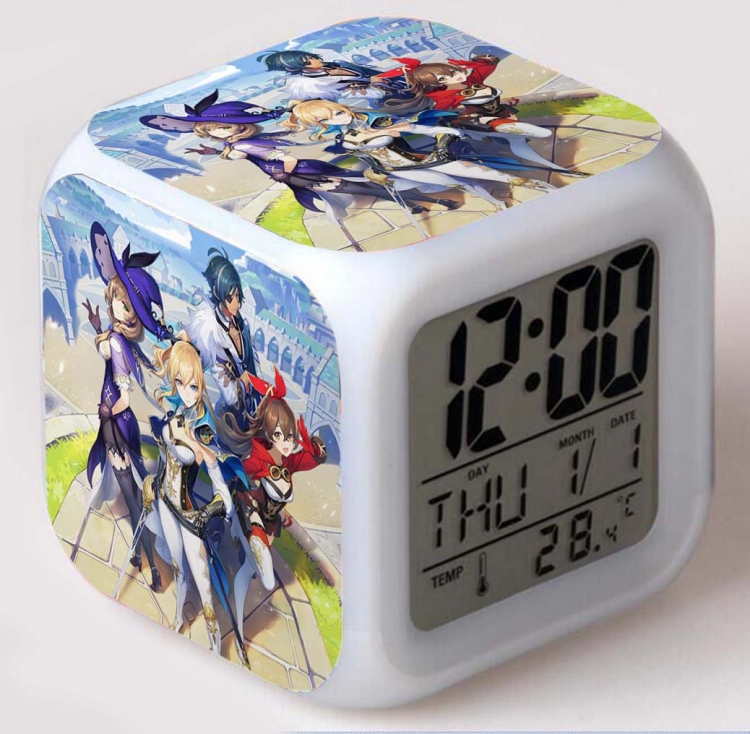 Genshin Impact  Colorful mood color changing boxed alarm clock