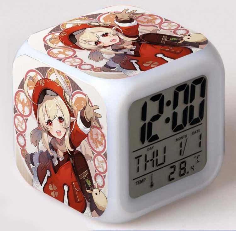 Genshin Impact  Colorful mood color changing boxed alarm clock