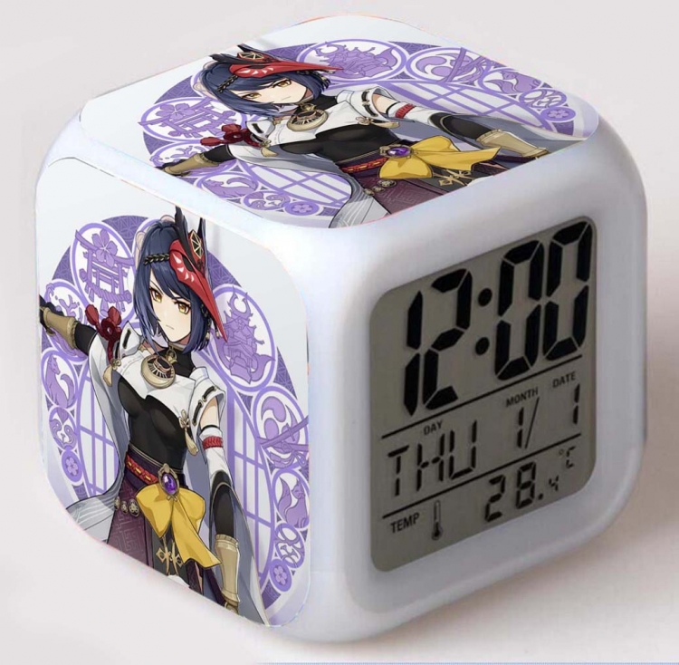 Genshin Impact  Colorful mood color changing boxed alarm clock