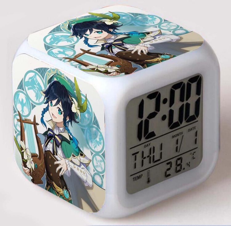 Genshin Impact  Colorful mood color changing boxed alarm clock