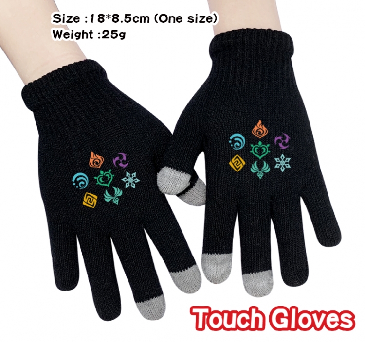 Genshin Impact  Anime knitted full finger gloves 18X8.5CM