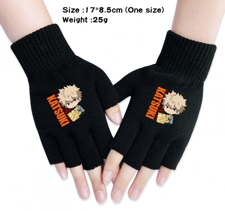 My Hero Academia  Anime knitted half finger gloves 17x8.5cm