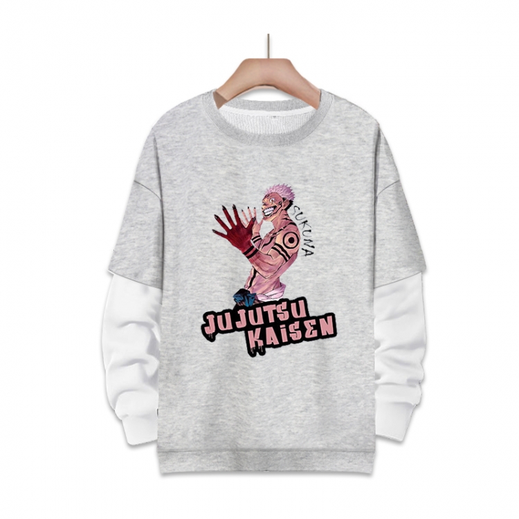 Jujutsu Kaisen  Anime fake two-piece thick round neck sweater from S to 3XL