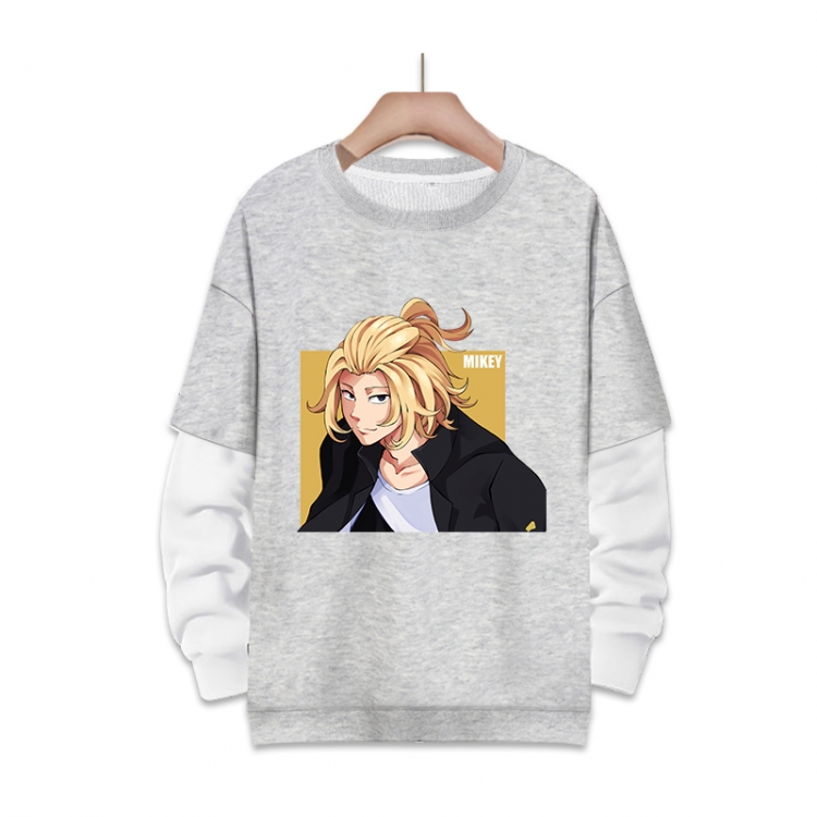 Tokyo Revengers Anime fake two-piece thick round neck sweater from S to 3XL