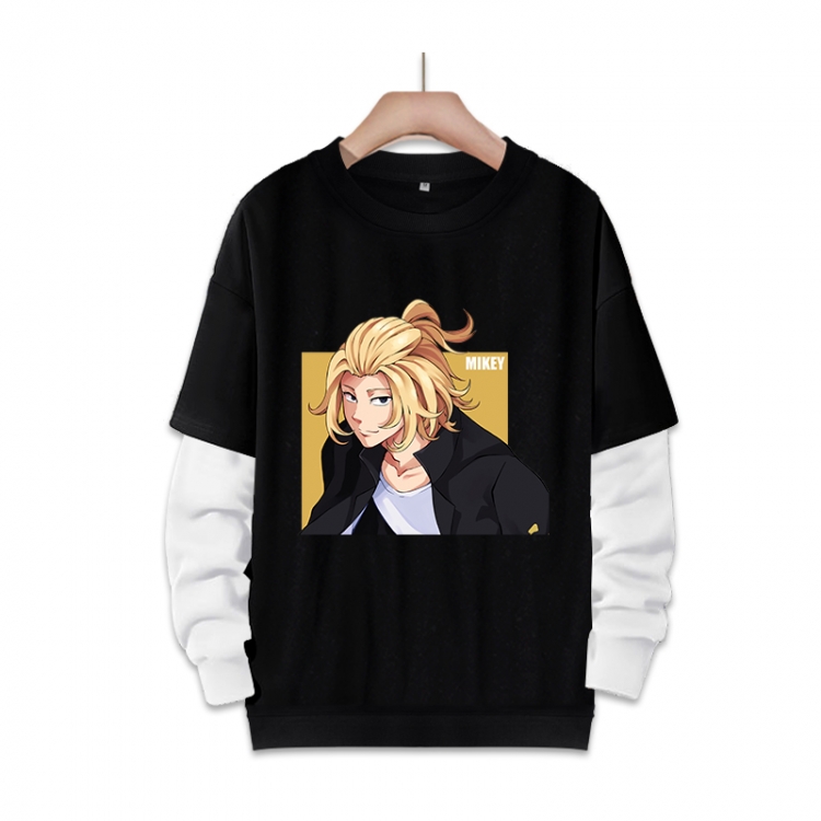 Tokyo Revengers Anime fake two-piece thick round neck sweater from S to 3XL