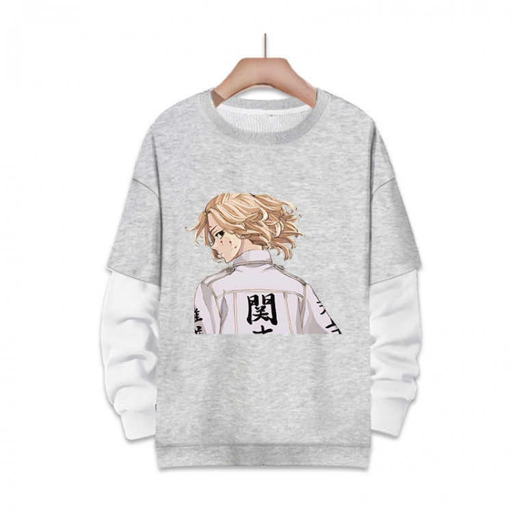 Tokyo Revengers Anime fake two-piece thick round neck sweater from S to 3XL