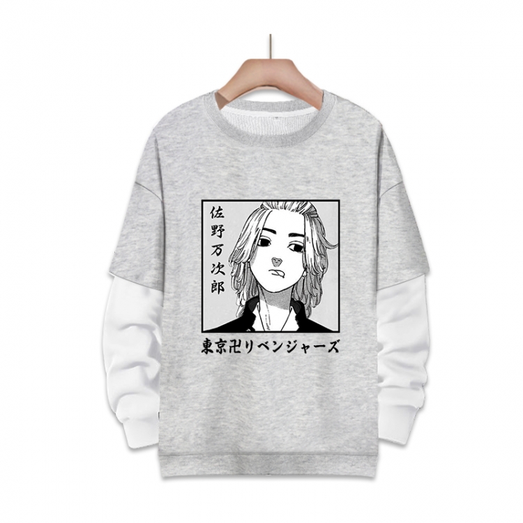 Tokyo Revengers Anime fake two-piece thick round neck sweater from S to 3XL