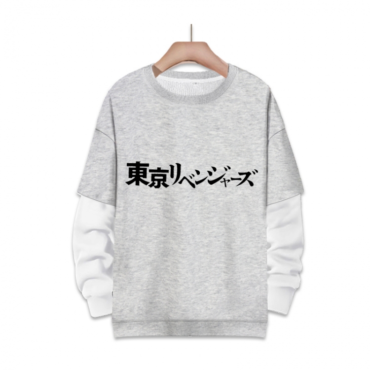 Tokyo Revengers Anime fake two-piece thick round neck sweater from S to 3XL