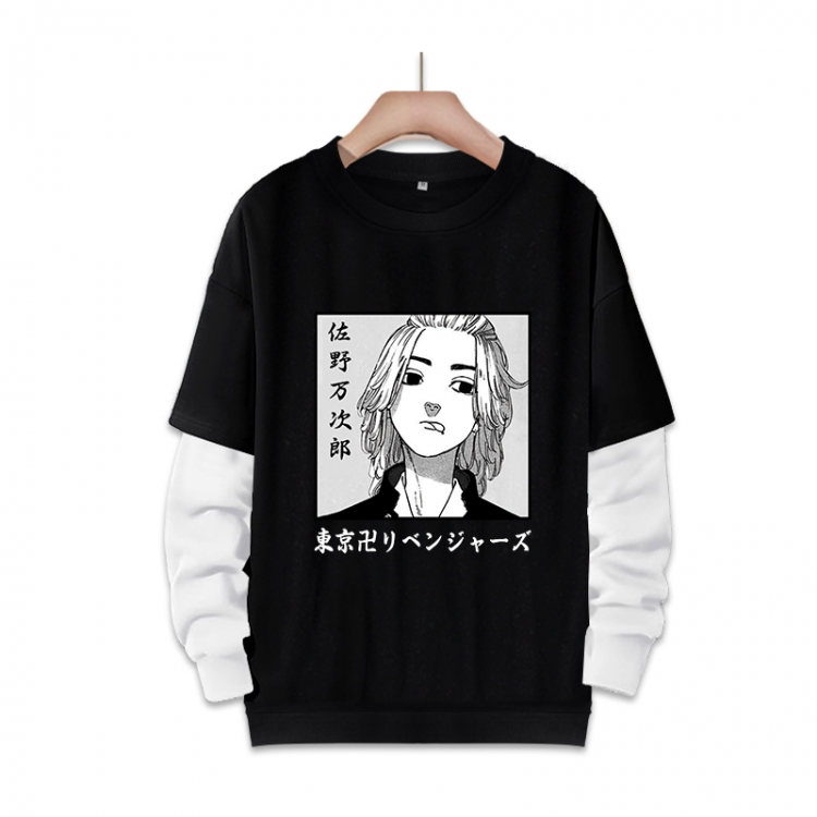 Tokyo Revengers Anime fake two-piece thick round neck sweater from S to 3XL