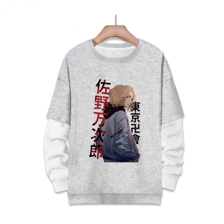 Tokyo Revengers Anime fake two-piece thick round neck sweater from S to 3XL