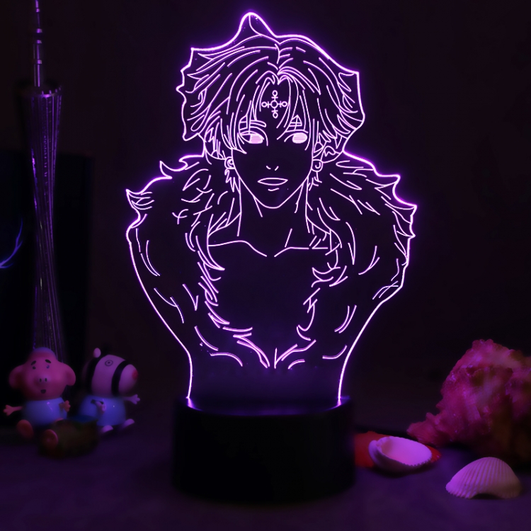 HunterXHunter 3D night light USB touch switch colorful acrylic table lamp BLACK BASE