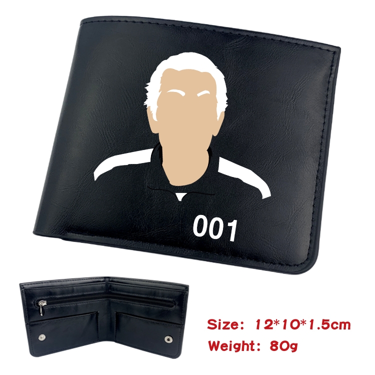 Squid game Film and television soft leather concealed buckle wallet 12X10X1.5CM