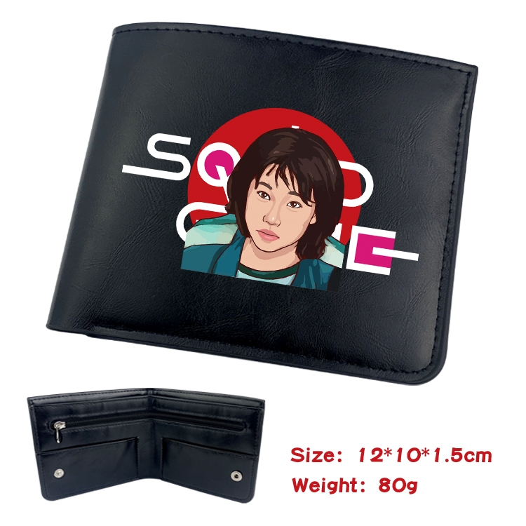 Squid game Film and television soft leather concealed buckle wallet 12X10X1.5CM