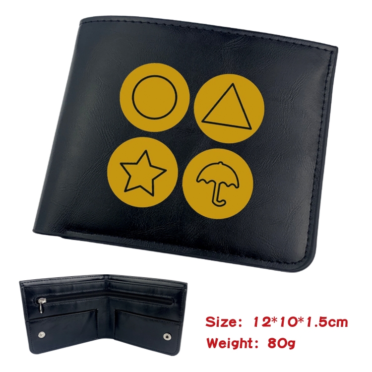 Squid game Film and television soft leather concealed buckle wallet 12X10X1.5CM