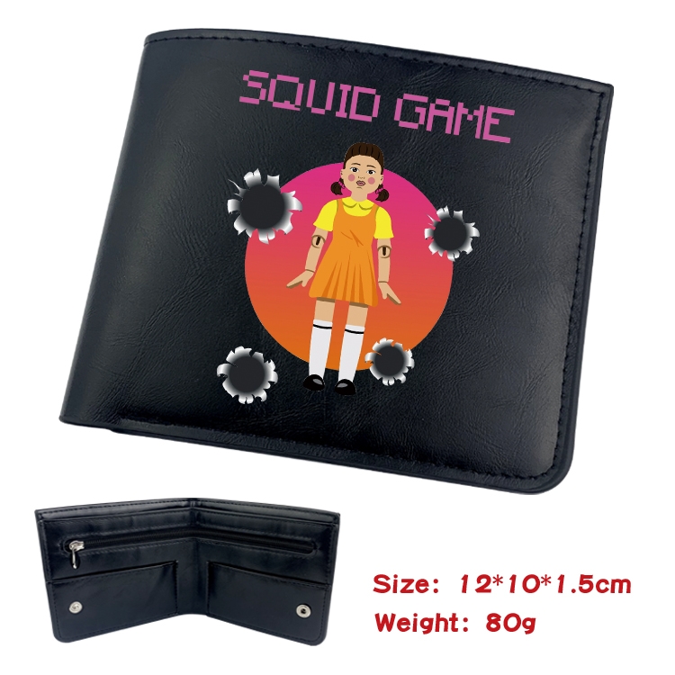 Squid game Film and television soft leather concealed buckle wallet 12X10X1.5CM