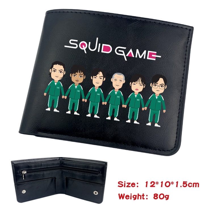 Squid game Film and television soft leather concealed buckle wallet 12X10X1.5CM