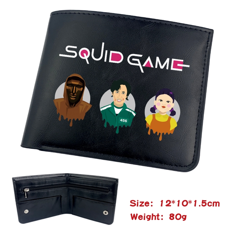 Squid game Film and television soft leather concealed buckle wallet 12X10X1.5CM