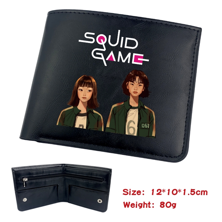 Squid game Film and television soft leather concealed buckle wallet 12X10X1.5CM