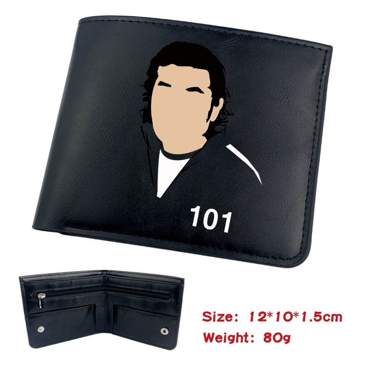 Squid game Film and television soft leather concealed buckle wallet 12X10X1.5CM