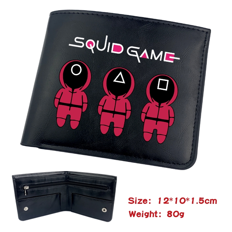 Squid game Film and television soft leather concealed buckle wallet 12X10X1.5CM