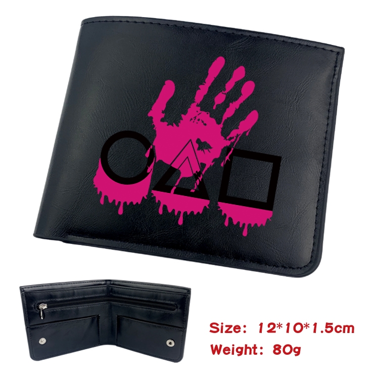 Squid game Film and television soft leather concealed buckle wallet 12X10X1.5CM