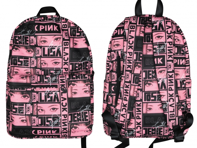 BLACK PINK Animation surrounding printed student backpack