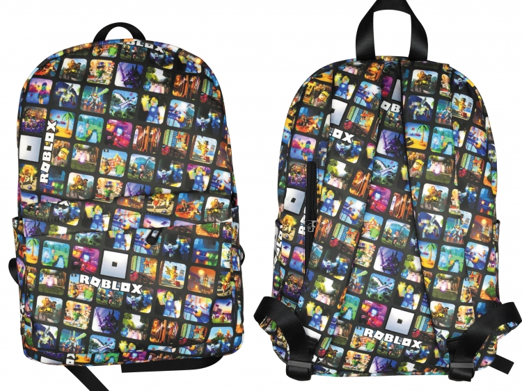 ROBLOX Animation surrounding printed student backpack