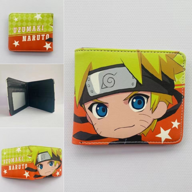 Naruto Full color  Two fold short card case wallet 11X9.5CM 60G