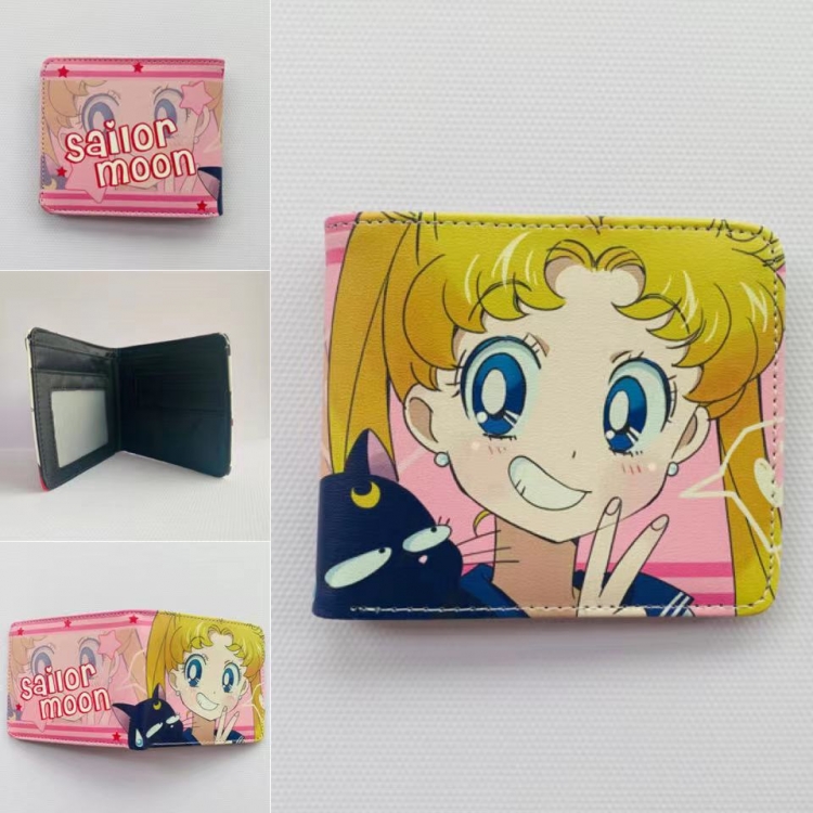 sailormoon Full color  Two fold short card case wallet 11X9.5CM 60G