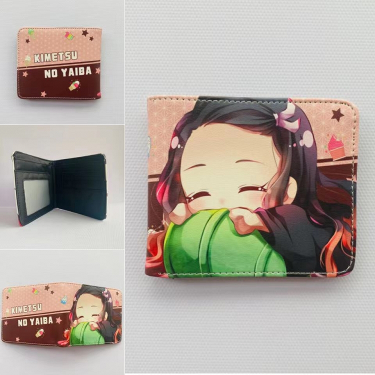 Demon Slayer Kimets Full color  Two fold short card case wallet 11X9.5CM 60G