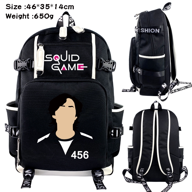 Squid game Anime trend canvas backpack bag 46X35X14CM