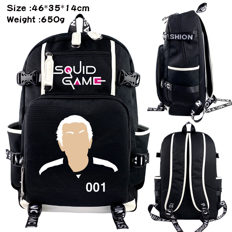 Squid game Anime trend canvas backpack bag 46X35X14CM