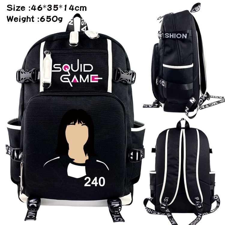 Squid game Anime trend canvas backpack bag 46X35X14CM