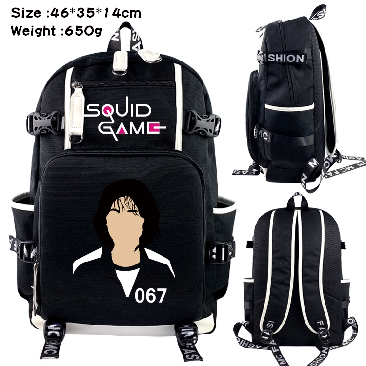 Squid game Anime trend canvas backpack bag 46X35X14CM