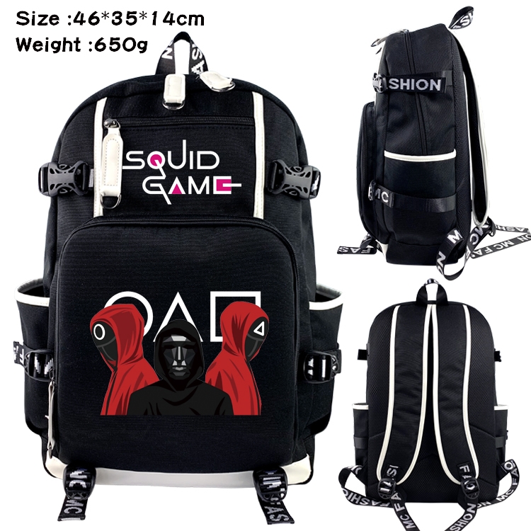 Squid game Anime trend canvas backpack bag 46X35X14CM