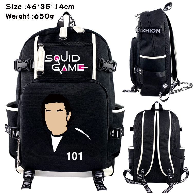 Squid game Anime trend canvas backpack bag 46X35X14CM