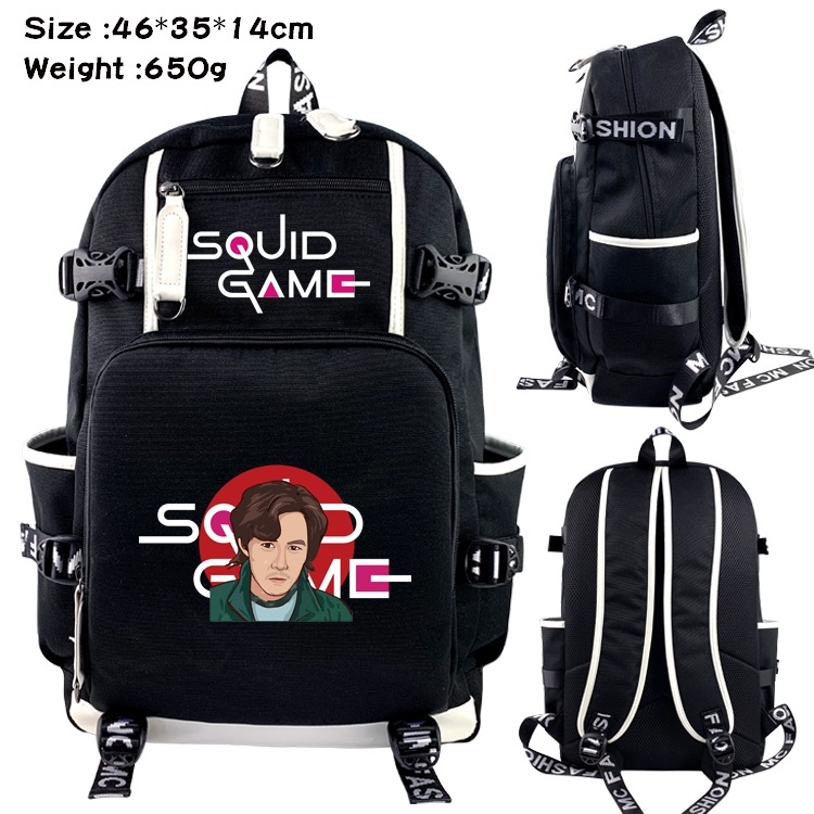 Squid game Anime trend canvas backpack bag 46X35X14CM