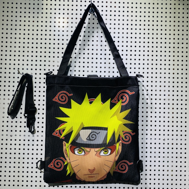 Naruto Double-sided color picture canvas shoulder bag storage bag 33X32cm
