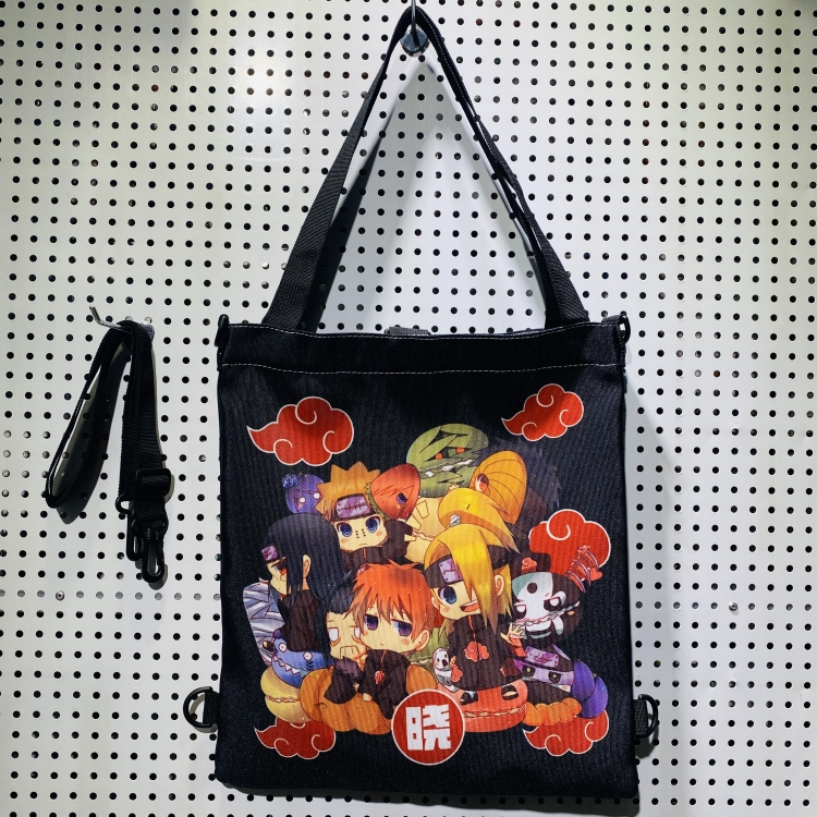 Naruto Double-sided color picture canvas shoulder bag storage bag 33X32cm