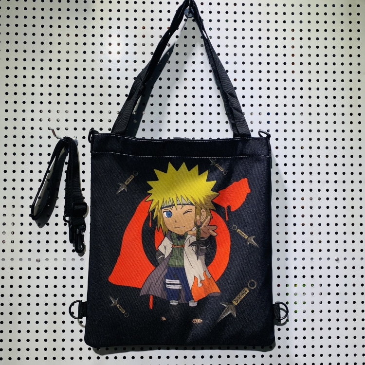 Naruto Double-sided color picture canvas shoulder bag storage bag 33X32cm